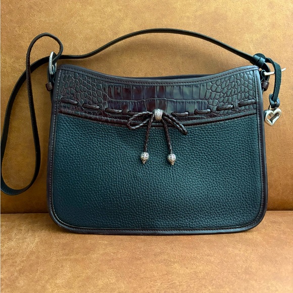 Black And Chocolate Brighton Emma Leather Purse - Picture 1 of 6